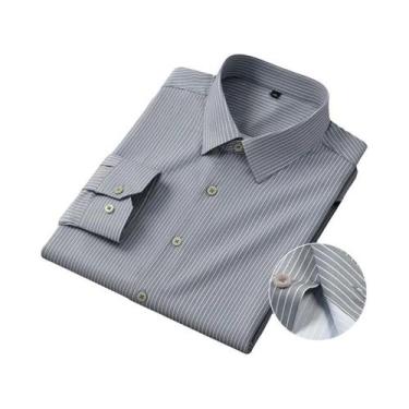 Imagem de Camisa Casual Masculina Slim Fit De Manga Longa Com Estampa Xadrez Pri