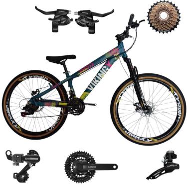 Imagem de Bicicleta 26 VikingX T25 21v Shimano Avançado Freeride Pneu Aro 26 Balão Faixa Amarela-Unissex