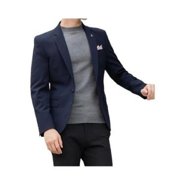 Imagem de Ternos Masculinos Slim Fit Britânicos Casuais De Cor Sólida M-4XL De A