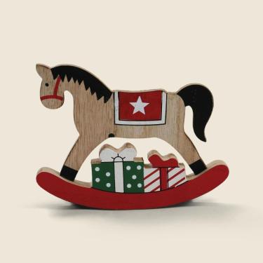 Imagem de Adorno Cavalo De Balanço Mdf 15x11cm - Acasa Vermelho