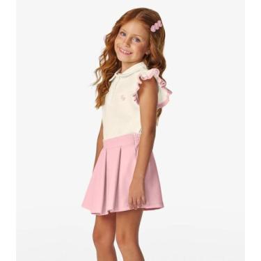 Imagem de Conjunto Feminino Polo com Shorts Saia Trick Nick Rosa, 4, Rosa