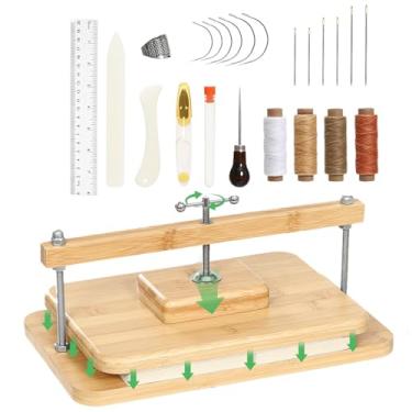 Imagem de JFNoraiva Kits de encadernação de livros, prensa de livros de madeira de bambu adequada para livros finos, prensa de encadernação de 28 x 20 cm para encadernação faça você mesmo, conserto de livros