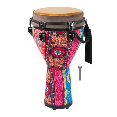 Imagem de GOGHOST Freestyle Djembe mecanicamente sintonizado com cabeça de 25,4 cm x 48,3 cm Djembe moderno afinado por teclas com revestimento ressonante sintético, tambor de mão africano profissional para