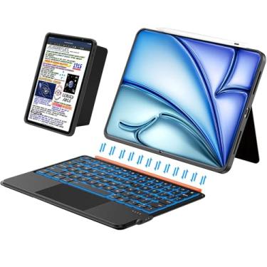 Imagem de para iPad (A16) 11ª/10ª Geração Capa Flex com Teclado, Teclado Magnético Desmontável Ultra-Leve para iPad 10.9", Case Keyboard Adjustable Stand Backlit Keys with Touchpad (Preto)
