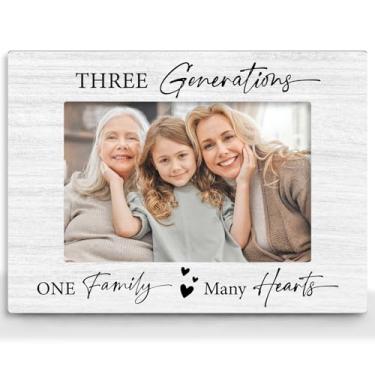 Imagem de lamocho Moldura de família, presentes de Natal de três gerações para vovô pela primeira vez, presentes de aniversário para pais, avós, decoração de mesa, moldura para fotos de família -HY05