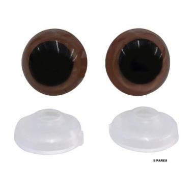Imagem de Olho Castanho para Amigurumi 14mm - 10 Unidades Círculo
