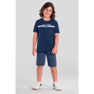 Imagem de Conjunto infantil menino com estampa em gel Brandili, 6, Azul