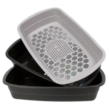 Imagem de Caixa de Areia Higiênica Small 3 em 1 Para Gatos Com Peneira Reforçada (Preto)