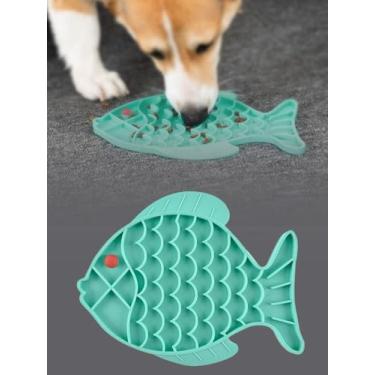 Imagem de Tapetes de alimentação lenta para animais de estimação em forma de peixe – Tapetes antiderrapantes de silicone para cães e gatos, tigela de alimentação lenta para evitar inchaço, asfixia e ansiedade