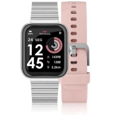 Imagem de Smartwatch Technos Troca-Pulseira TMAXAK/7K Rosa E Prata-Unissex