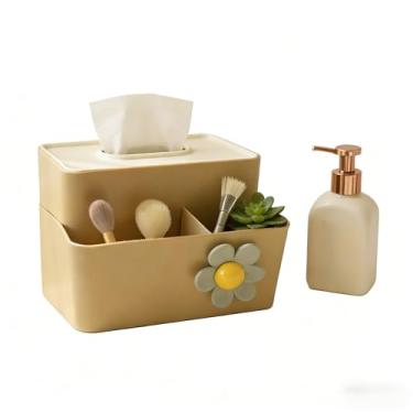 Imagem de Caixa Organizadora Multifuncional com Divisórias - Porta Lenço Umedecido e Papel, Decorativa para Casa e Escritório (Oliva)