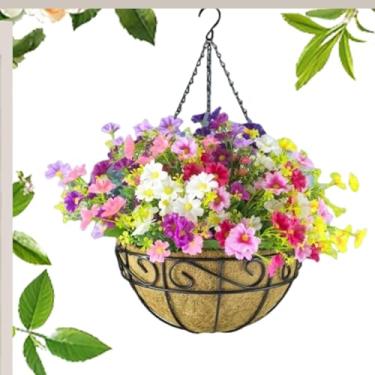 Imagem de Plantador de montagem na parede, cesta de plantas hangáveis ​​ - Cesta de plantas de flor de arame de metal | Acessórios para jardins Decoração do pátio, cabide para negócios domésticos