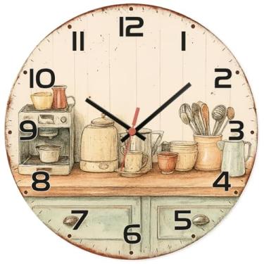 Imagem de Relógio De Parede 29cm Cozinha Decorativo Silencioso Pendulart (Cozinha28 - Cozinha Desenho)