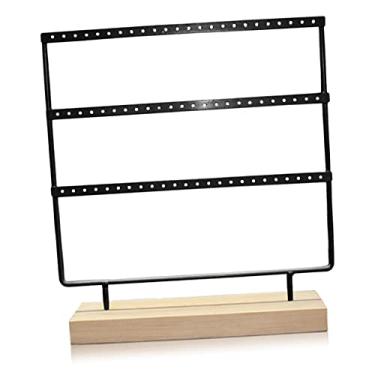 Imagem de Generic Suporte de Jóias Elegante Compacto Grande Capacidade Ferro Decorativo Brinco Rack Armazenamento para Exibição Em Casa ou Loja Varejo (Preto)