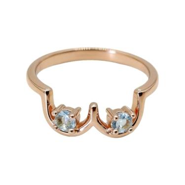 Imagem de Bigbabybig Pedra do mês de nascimento CZ presente de conscientização do câncer de mama para ela anel exclusivo para mulheres poder celebrar a amamentação presente feminista joia moderna, Metal, Sem