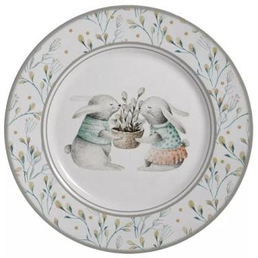 Imagem de Conjunto com 6 Pratos Raso Coelho Pascoa Ø29cm - Alleanza Cerâmica