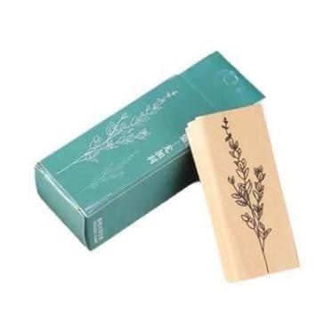 Imagem de Conjunto De Carimbos De Madeira Com Ramos De Lavanda E Eucalipto Para 