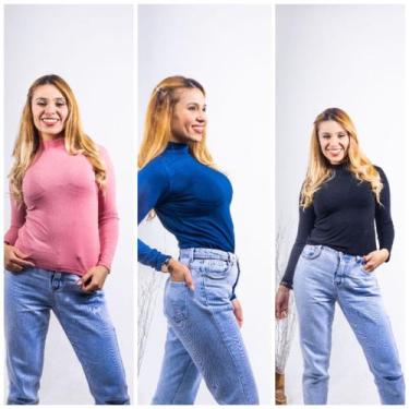 Imagem de Kit 3 gola alta manga longa inverno - GK TODA BELA, Rose, Marinho, Pre