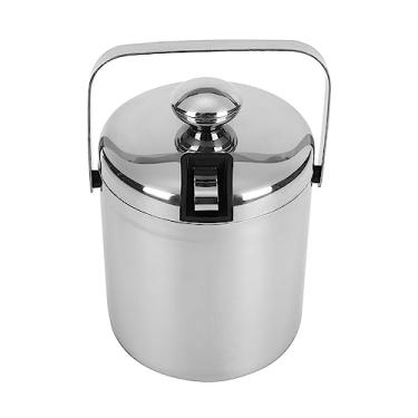 Imagem de Recipiente de gelo de parede dupla de 1,2 L, recipiente de gelo de aço inoxidável com tampa para cerveja, vinho, cerveja, barra de refrigeração, champanhe, ferramenta de refrigeração, vinho, cerveja