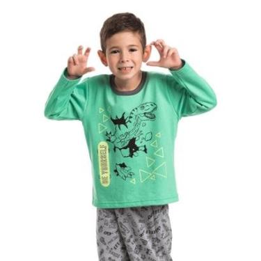 Imagem de Pijama Infantil Menino Verde com Dinossauros - Izitex-Masculino