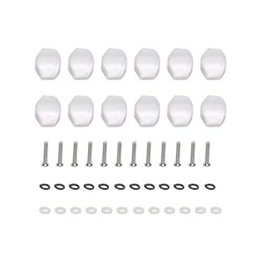 Imagem de SIWOTED 12 peças botões de afinação de guitarra, botões de afinador de máquina de plástico para guitarras clássicas populares (pequeno quadrado)