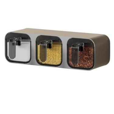 Imagem de Porta Temperos De Parede Organizador Triplo Moderno Sem Furo - 2W, Cin