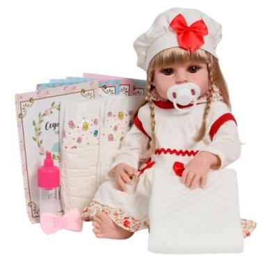 Imagem de Boneca Bebê Reborn Loira Realista Enxoval Lindos Itens - Cegonha Rebor