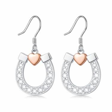 Imagem de Colar de coração country, colar com pingente de coração infinito, sapato de cavalo, com gravação "I Love You Forever", joia feminina country, Adjustable, Aço inoxidável, Sem pedra preciosa