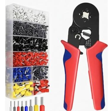 Imagem de Alicate Crimpar HSC8 6-4A Premium Kit 1200 Ilhós Terminais Prensa Fio Profissional 025-10mm² Catraca Ajustável Ergonômico