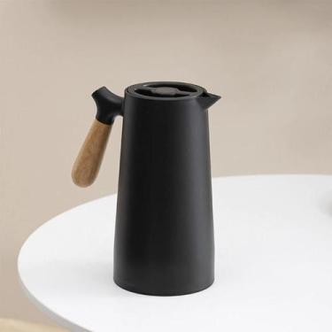 Imagem de Garrafa Térmica Café Chá 1L Cabo Madeira Moderna Mesa Posta Festas Eve