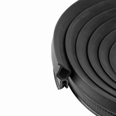 Imagem de Lâmpada Vertical de Vedação Seal Rubber (20 Feet, Preta), Borracha, Vedação de Porta, 0,87 Pol. de Altura x 0,22 Pol. de Aderência