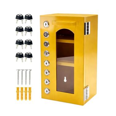 Imagem de BULANGDI Estação de identificação SAFELockout – Caixa de loto de aço montável na parede, possui uma porta transparente com trava integrada para segurança e trava de segurança industrial. Compatível