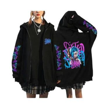 Imagem de Moletom Unissex Com Zíper Estilo Graffiti Arcane Jinx Monkey, Moda Hip