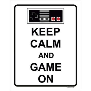 Imagem de Kit 10 Placas Keep Calm And Game On 36X46