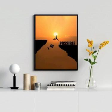 Imagem de Quadro motivacional 33x24cm - vidro e moldura branca