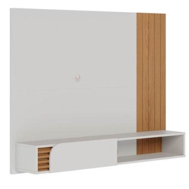 Imagem de Painel para TV 55 Pol com Bancada Madrid C05 Off White Matte/Freijó - 