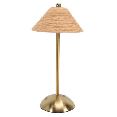 Imagem de fosa Abajur de Mesa, Corda de Tecido à Mão, Sem Fio, Lâmpada de Cabeceira LED Com 3 Temperaturas de Cor e Carregamento USB C, para Quarto, Sala de Estar (Marrom)