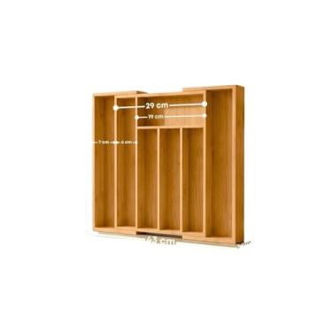 Imagem de porta talher em bambu organizador de gaveta(Extensível)