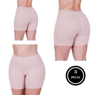 Imagem de Kit 3 Short Segunda Pele Modelador - C2 KIT 3 ANÁGUA BEGE - BY TINA MO