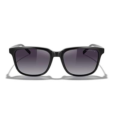 Imagem de MERRY'S Óculos de sol unissex retangulares polarizados vintage para homens/mulheres, pernas de alumínio, Armação preta/lente gradiente preta/hastes pretas, Lens Width: 55 Millimeters