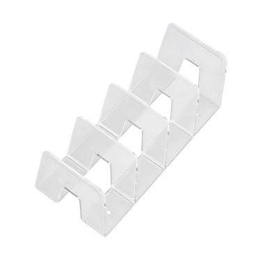 Imagem de Yosoo Organizador de Arquivos de Mesa Vertical, Suporte de Arquivo de Acrílico Com Base Antiderrapante, Classificador que Economiza Espaço para Escritório e Casa, Organizar (4 seções transparentes)