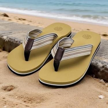 Imagem de Sandália feminina ortopédica casual confortável para ioga com suporte de arco, Caqui, 37