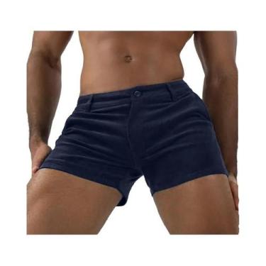 Imagem de Bermudas Vintage Masculinas De Corduroy Para O Verão, Estilo Casual Re