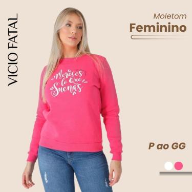Imagem de Moletom Feminino Invernal Gola Alta Soft Tecido Fleece Premium Ajuste Perfeito-Feminino