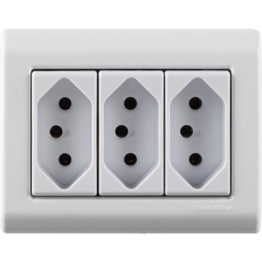 Imagem de Caixa de Sobrepor com 3 Tomadas 2P+T 20 A 250 V Tramontina LizFlex Branca