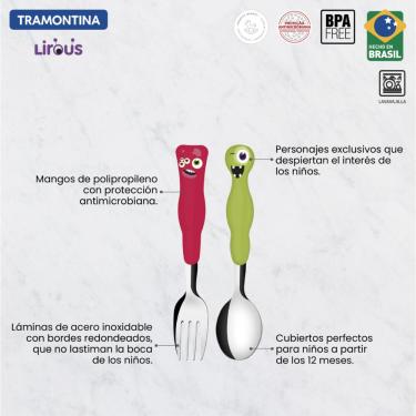 Imagem de Jogo de Talheres Infantil Colorido Tramontina Lirous 02 Peças