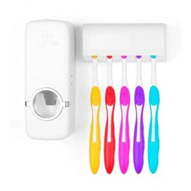 Imagem de Dispenser Suporte 5 Escovas Banheiro Organizador Higiênico