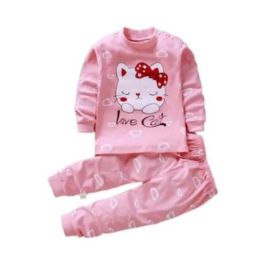 Imagem de Conjunto De Pijamas De Algodão Para Crianças Com Estampa De Desenhos A