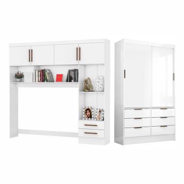Imagem de Guarda Roupa Casal Modulado Carioca Móveis Sevilha Branco