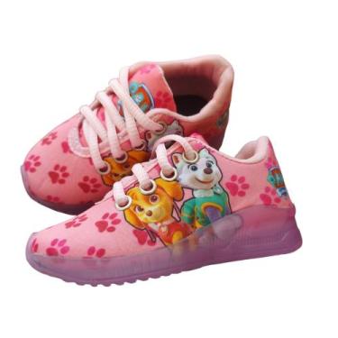 Imagem de Tênis Infantil  Menina Com  Luzinha Patrulha  LED - NACSHOES, Pt rosa,